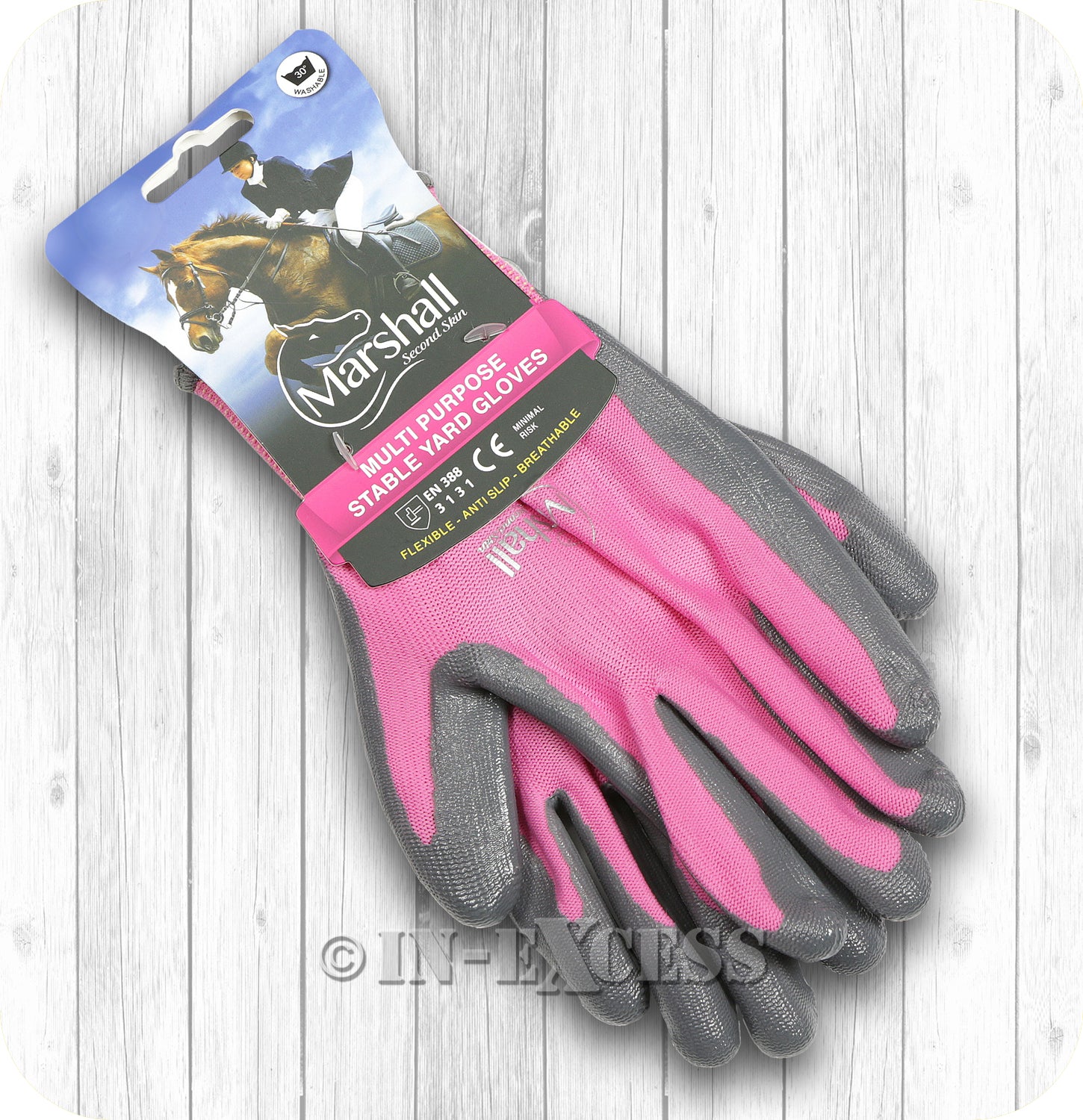 Marshall Second Skin Multi Purpose Stable Gardening Gloves - Pink