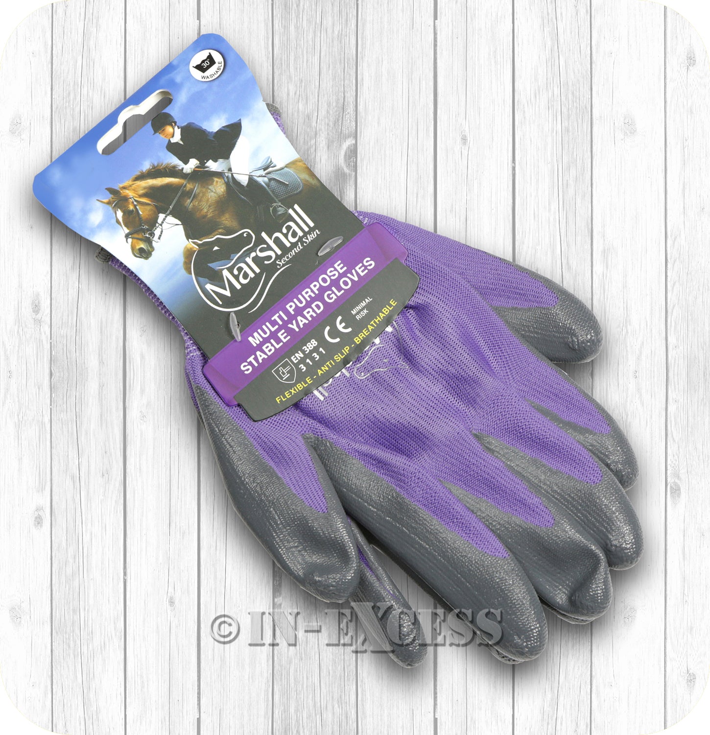 Marshall Second Skin Multi Purpose Stable Gardening Gloves - Purple