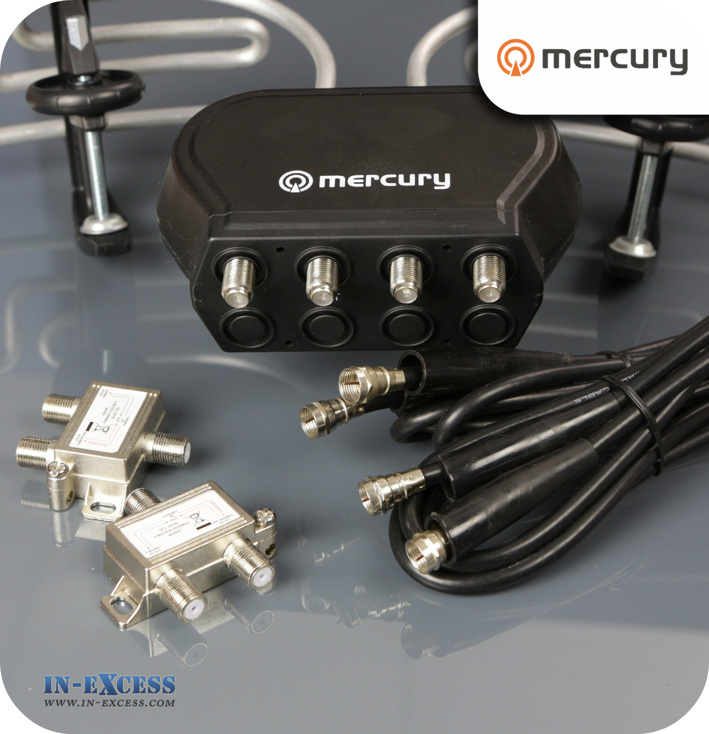 Mercury Clamp on FM/VHF/UHF Wideband Aerial - 2 Input