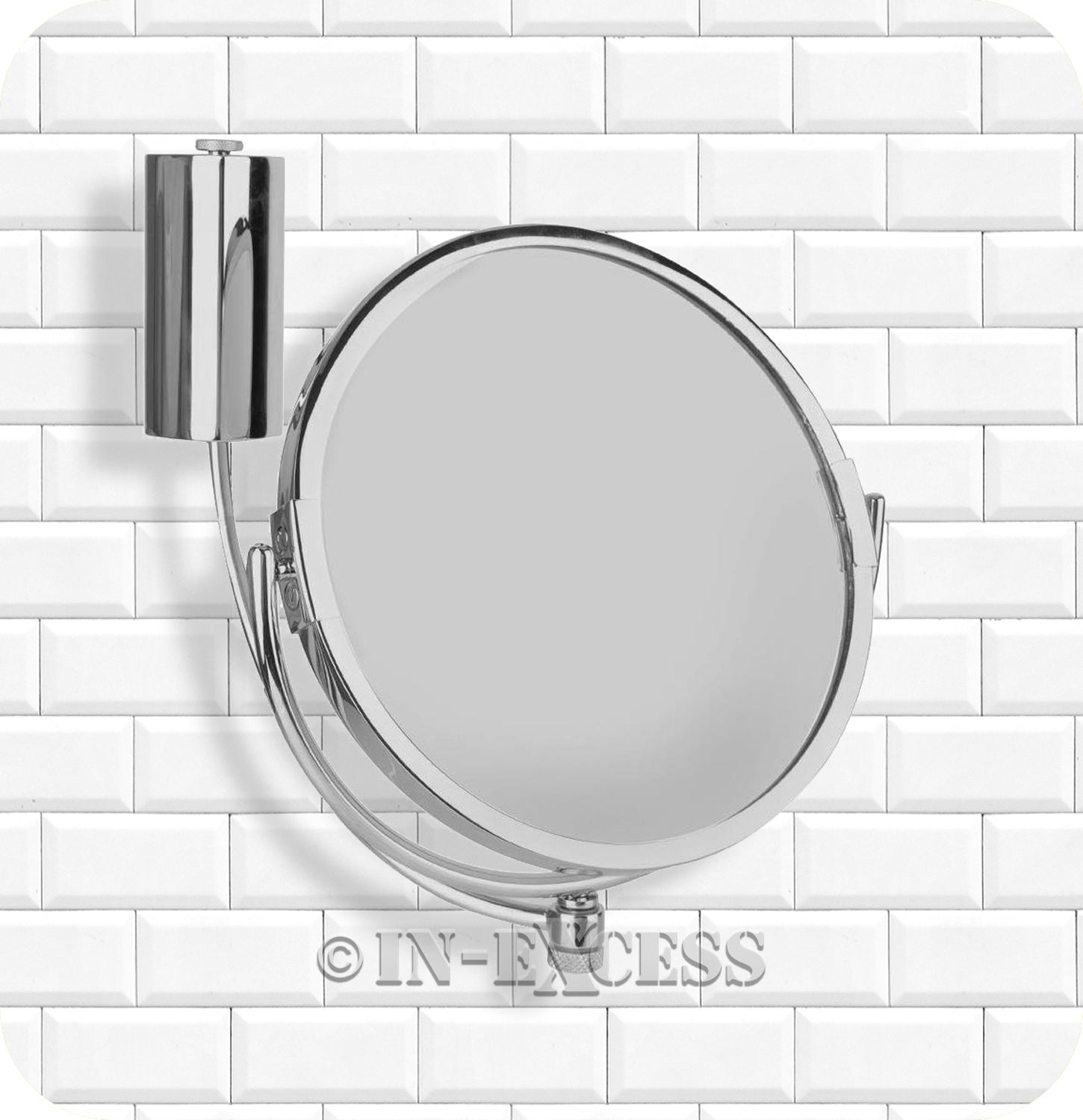 Metlex Majestic Bathroom Accessories Shaving & Make-up Beauty Swivel Mirror - Chrome Finish
