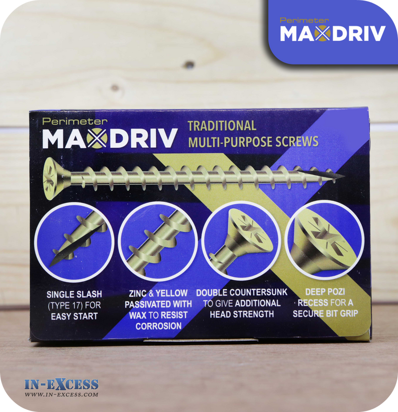 Perimeter MaxDriv Traditional Multi Purpose Screws 4.5 x 70mm - Pack of 100