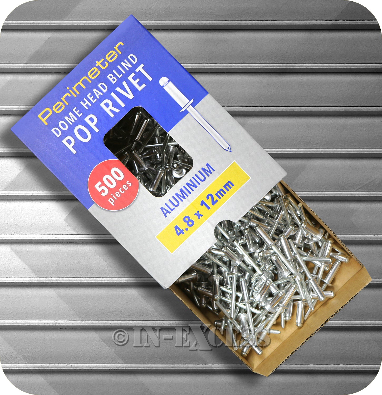 Perimeter 500pcs Dome Head Aluminium Pop Blind Rivets Boxed - 4.8mm x