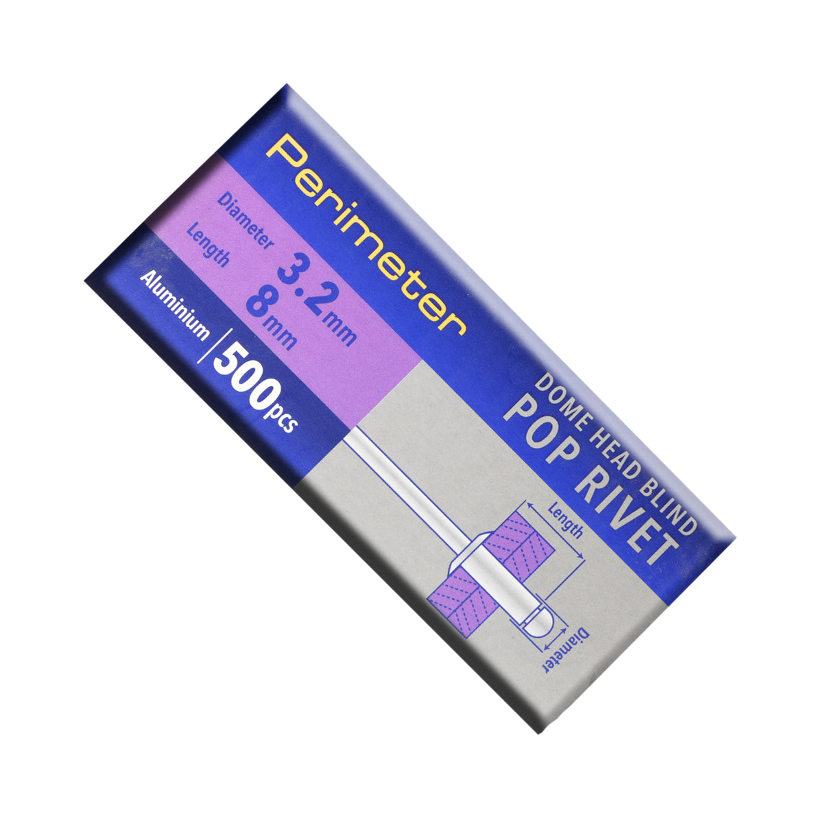 Perimeter Dome Head Aluminium Pop Blind Rivets Boxed - 3.2mm x 8mm