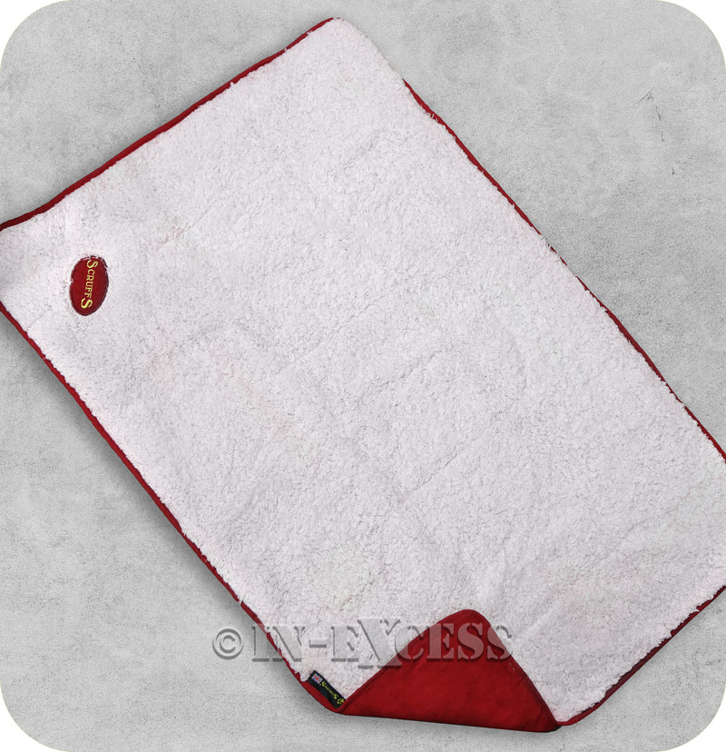 Scruffs Luxurious Faux Suede Plush Reversible Snuggle Pet Blanket - Scarlet