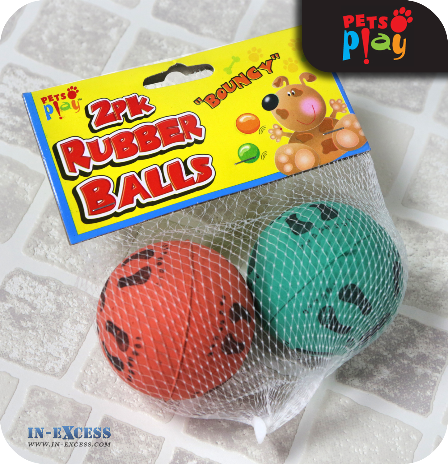 Pets Play Bouncy Rubber Balls - Pack of 2