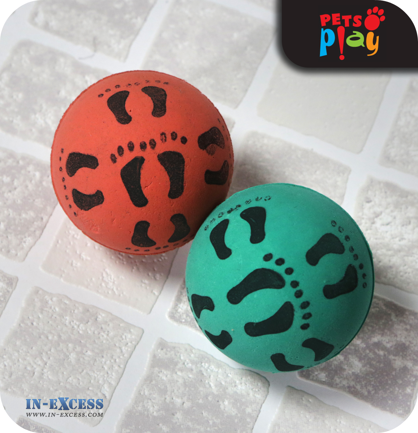 Pets Play Bouncy Rubber Balls - Pack of 2