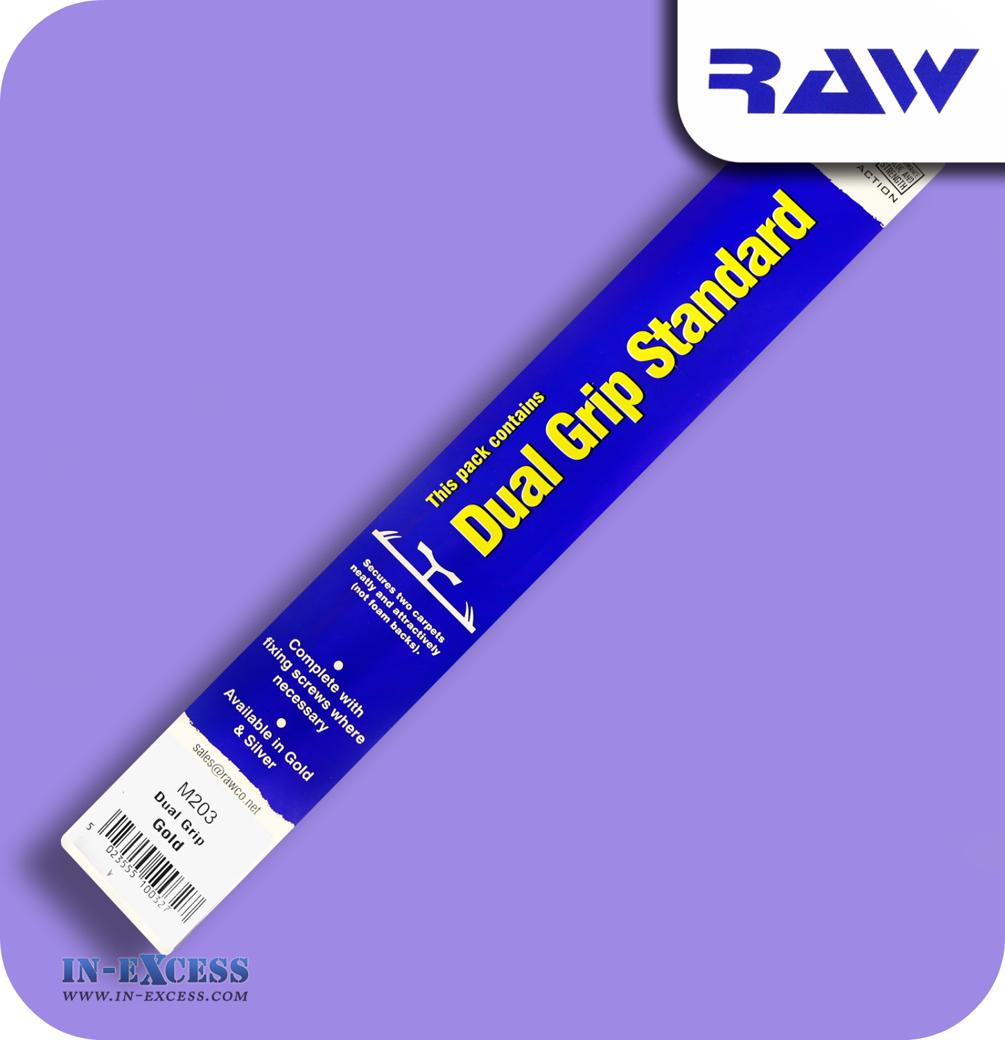RAW Aluminium Carpet Strip Dual Grip Standard - Gold