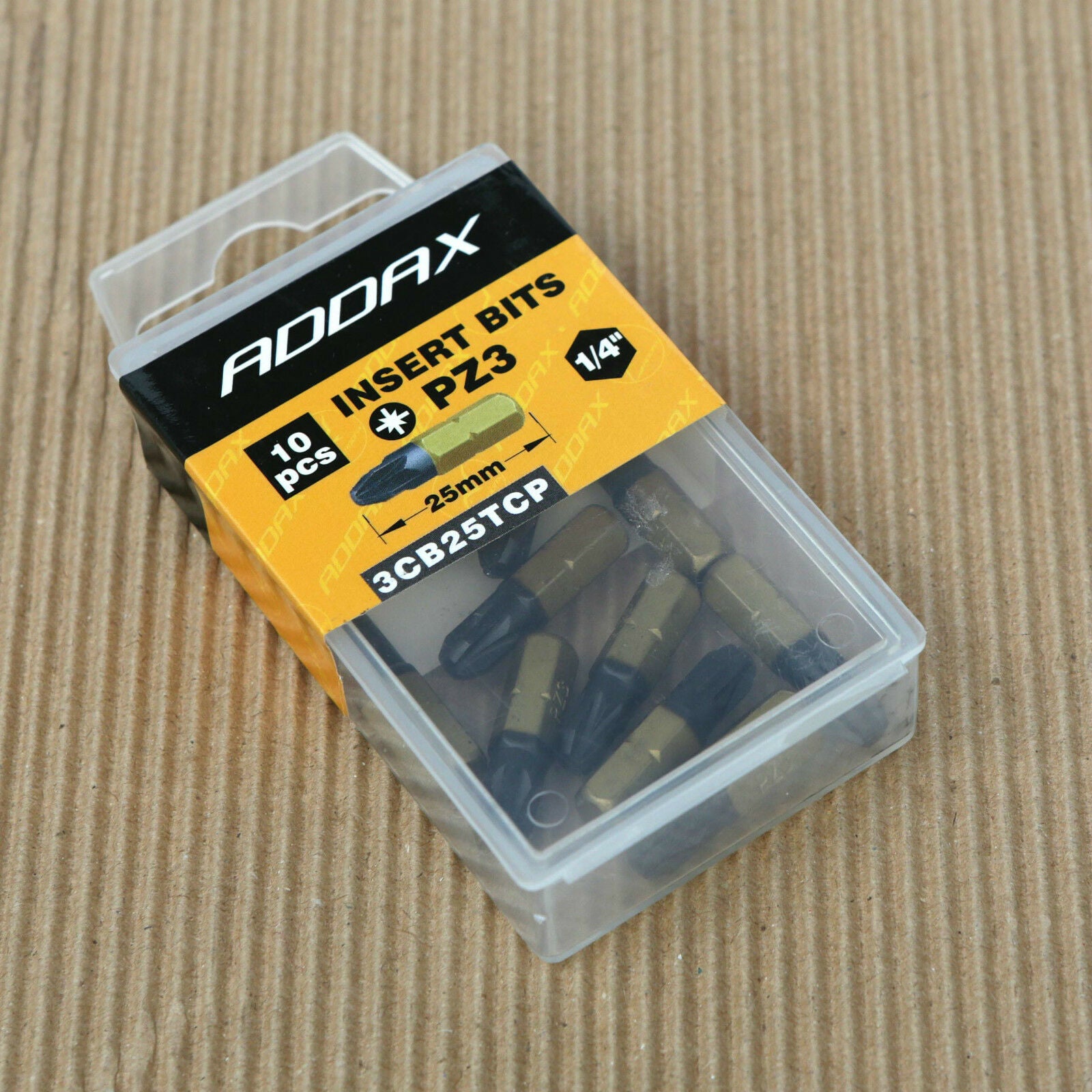 ADDAX Timco 25mm PZ3 3CB25TCP Pozi Premium Screwdriver Bits 1/4" - Box of 10