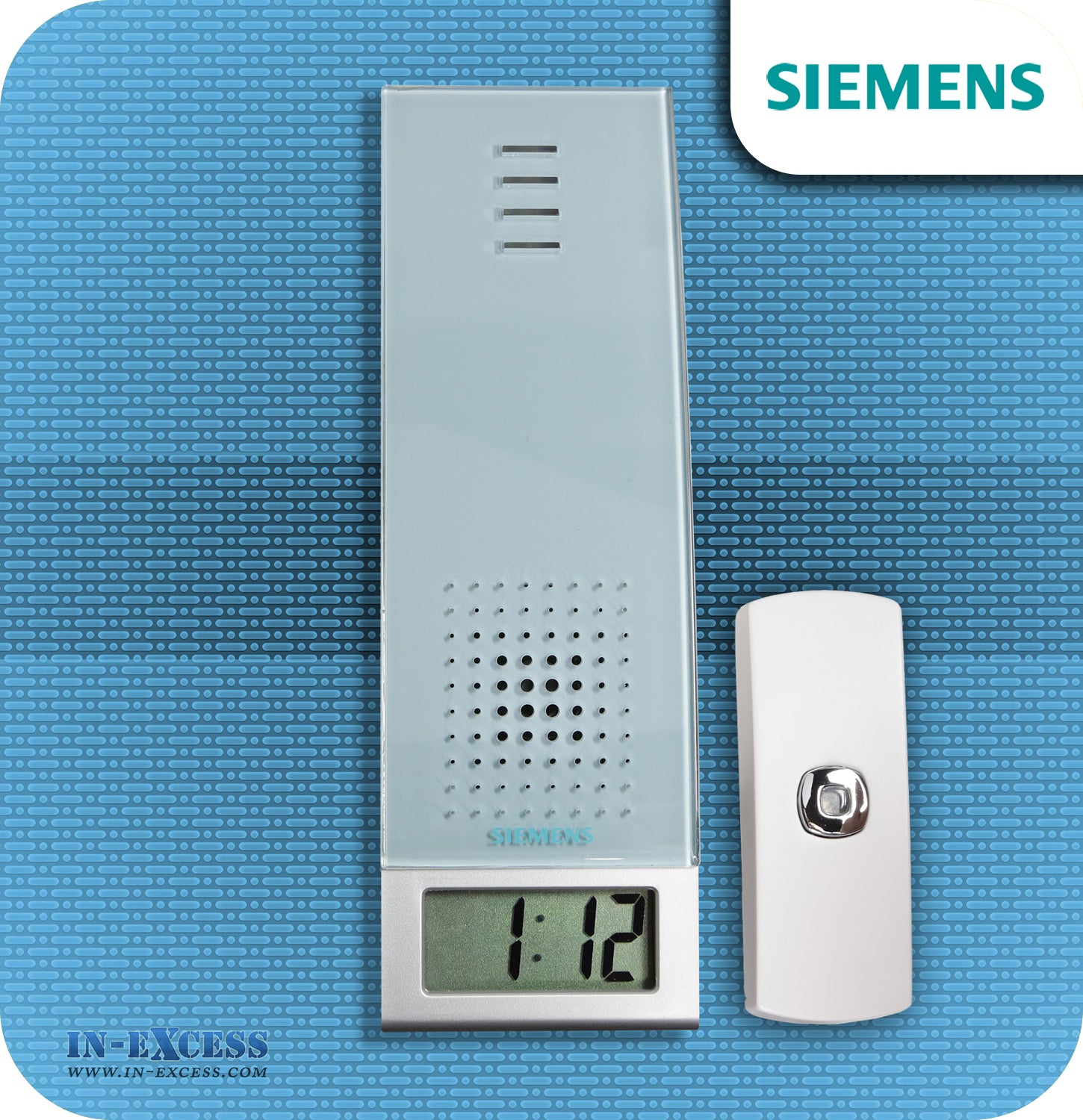 Siemens Azure Wirefree Portable Door Bell Chime Kit JSJS-216 - With JSJS-104W Bell Push