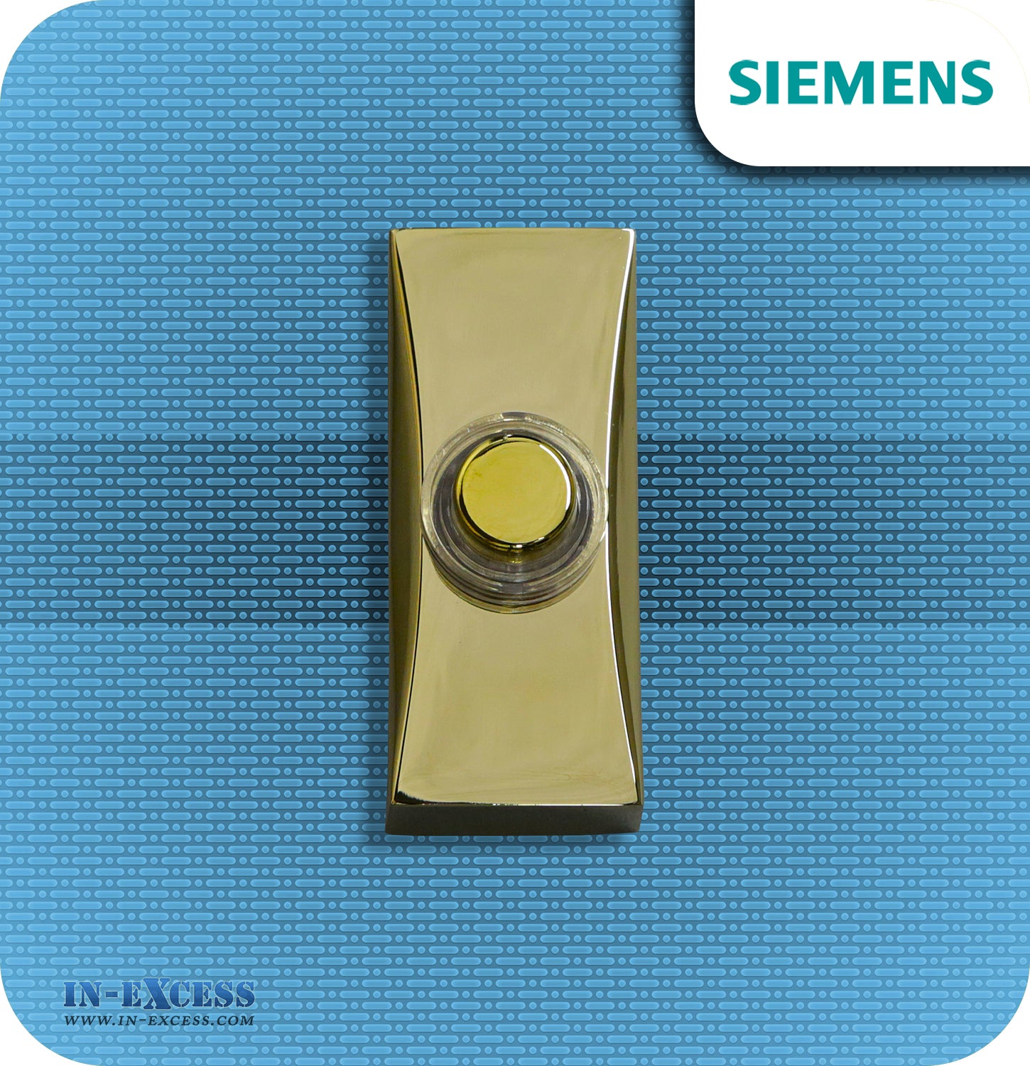 Siemens Brass Effect Wired Bell Push For Wired Door Chimes - JSJS-312 (DCW15)