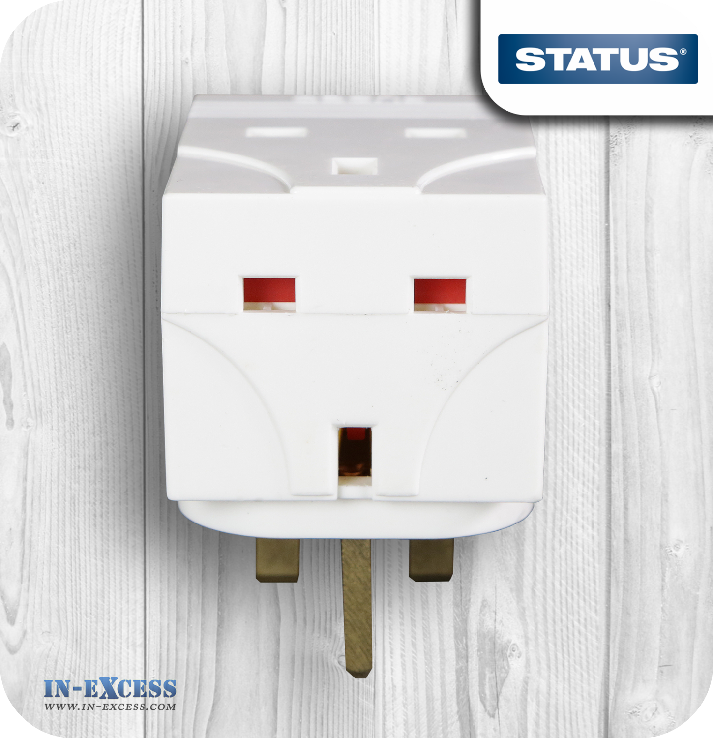 Status 3 Way Fused Plug Socket Adaptor