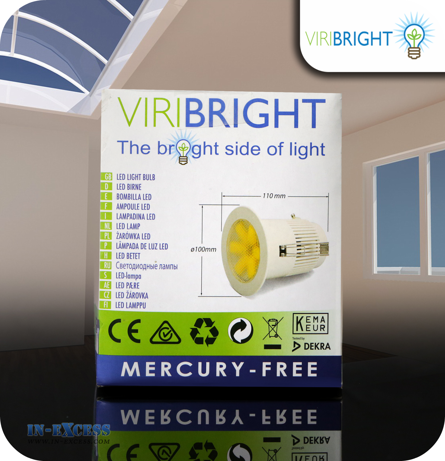 ViriBright LED Downlight 550lm GU10 - 8W