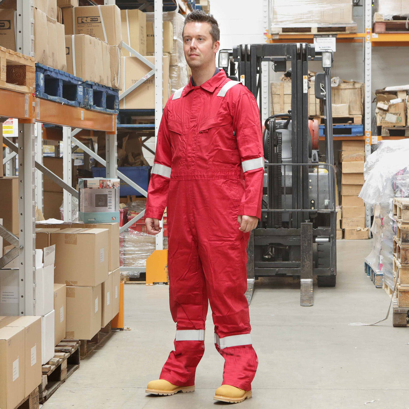 Walls FR Flame Resistant Boiler Work Wear Overalls - Red