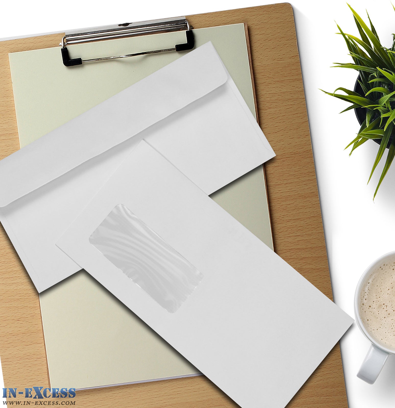 White Windowed Peel & Seal Envelopes DL Pack of 50