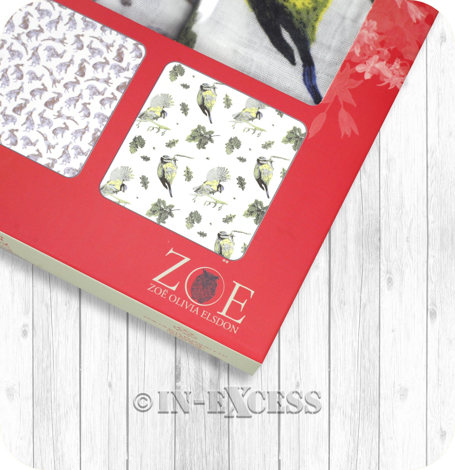 ZOE 100% Cotton Baby Muslin Square Gift Set - Woodland Themed